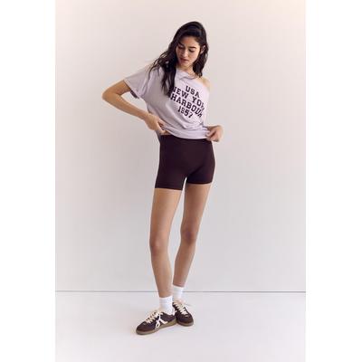 Stradivarius Basic seamless shorts Brown S