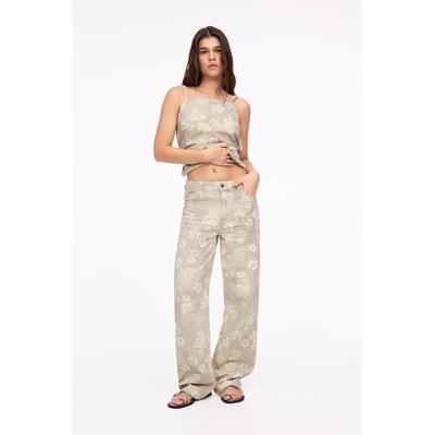 Straight-Leg Floral Jeans