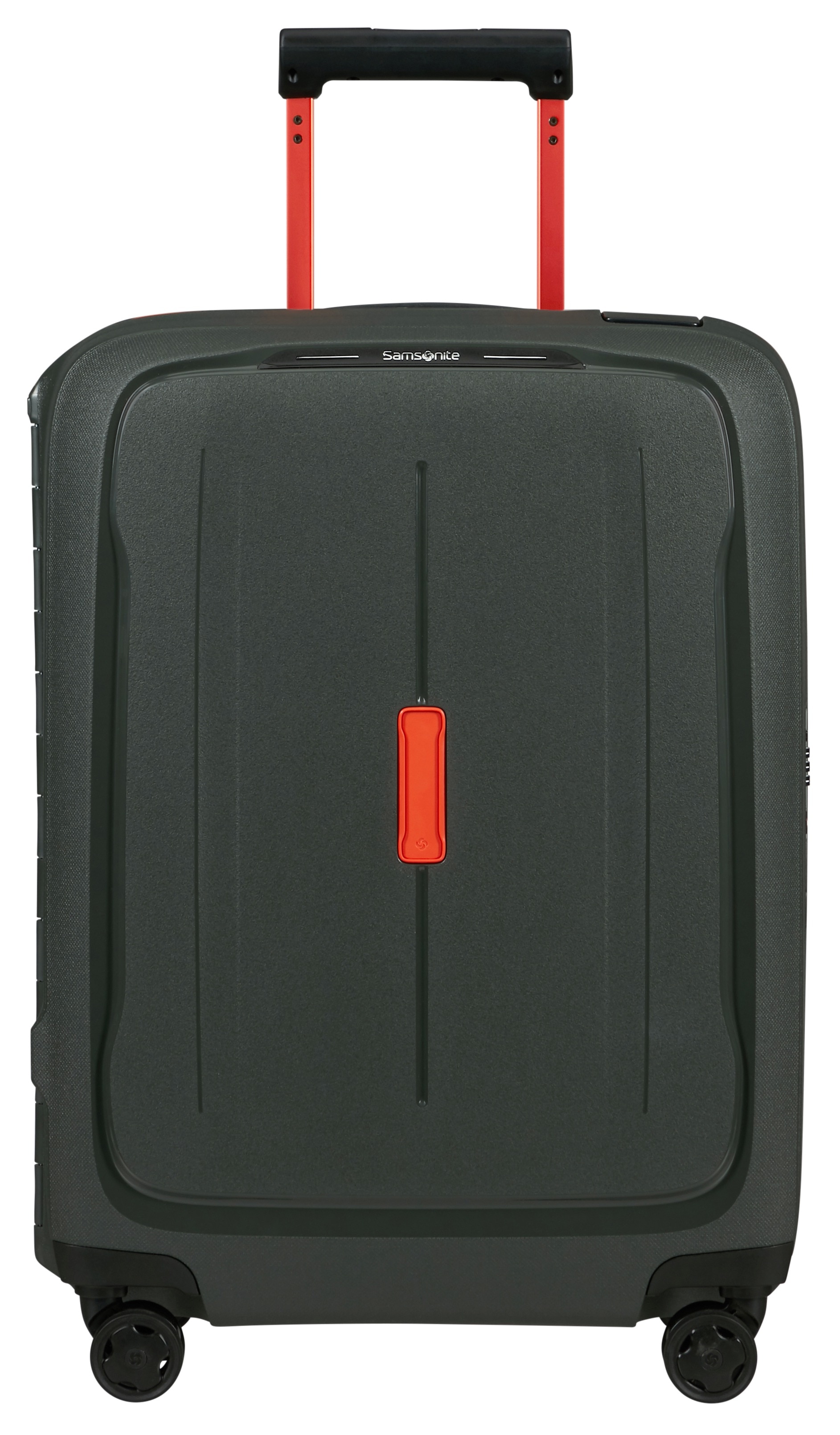 Hartschalen-Trolley SAMSONITE "ESSENS CIRCULAR, verschiedene Größen", Gr. B/H/T: 40 x 55 x 20 39, grün (grün, orange), Polypropylen, Koffer, digitaler Produktpass für Transparenz des gesamten Produktlebenszyklus Image