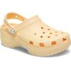 Clog CROCS "Classic Platform Pearl Clog", Damen, Gr. 39, gold (goldgelb), Croslite, casual, Schuhe, Plateaschuh, Sandale mit Zierperlen