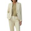 Jackenblazer S.OLIVER BLACK LABEL, Damen, Gr. 34, beige, Piquu00e9, Obermaterial: 49% Polyester, 48% Viskose, 3% Elasthan. Futter: 100% Polyester, unifarben, casual, regular fit taillenbedeckt, Langarm, Blazer, mit Reverskragen