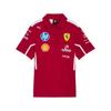 Poloshirt PUMA "Scuderia Ferrari HP 2025 Team Polo Damen", Damen, Gr. M, schwarz cherry rot, Obermaterial: 100% Baumwolle; Einsatz: 100% Polyester, clean, regular fit, Kurzarm, Shirts