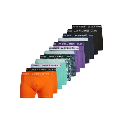 Trunk JACK & JONES "JACTASMANIA TRUNKS 12 PACK", Herren, Gr. L, sea spray pack:deep lavender, sea spray, persimmon orange, pool blau, ocean cavern, pool blau, Jersey, Obermaterial: 95% Baumwolle, 5% Elasthan, unifarben, eng, Unterhosen, mit Marken... Image