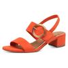 Sandalette MARCO TOZZI, Damen, Gr. 41, orange, Textil, elegant, Schuhe, Blockabsatz, Riemchensandale, Festtagsschuh mit großer Zierschnalle