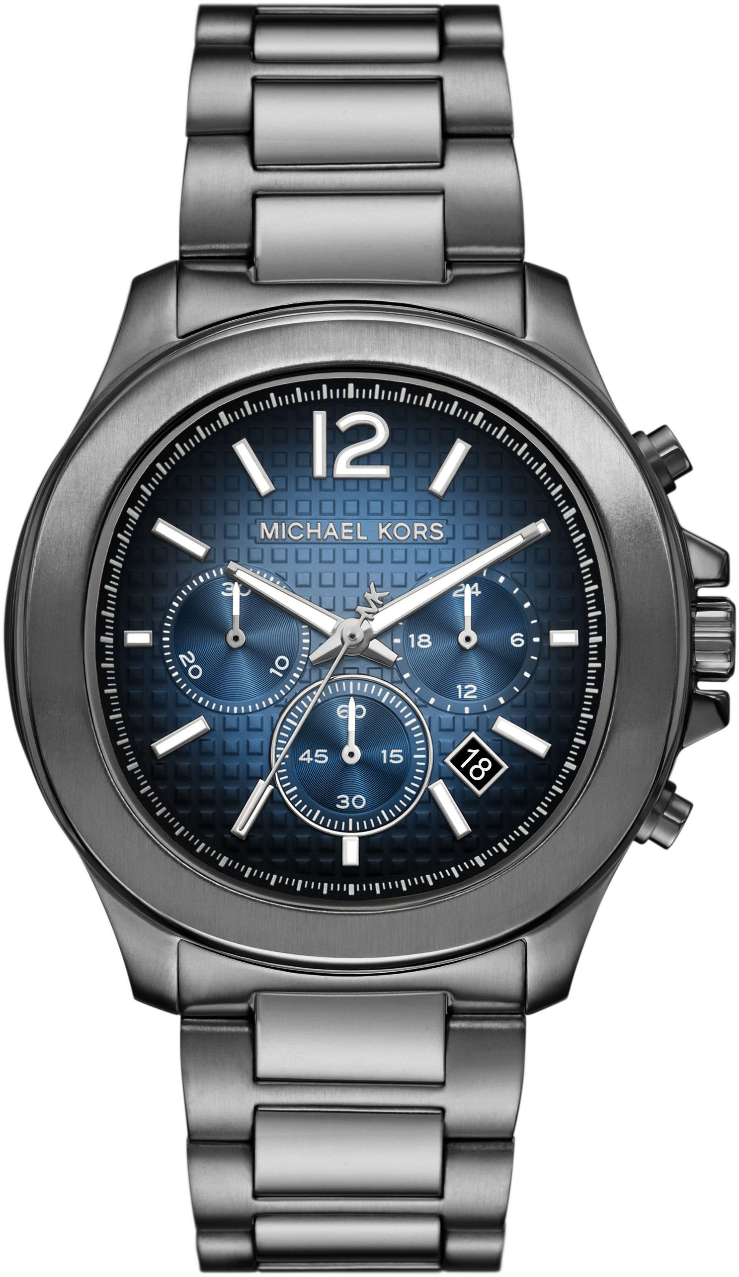 Chronograph MICHAEL KORS "SAGE", grau (anthrazit), Armbanduhren, Kinder, Chronograph, Quarzuhr, Armbanduhr, Herrenuhr, Edelstahlarmband, analog, Tag