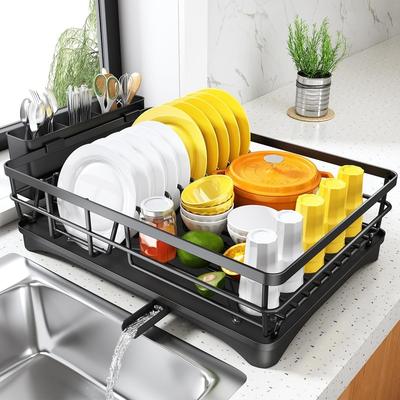 Dish Racks for Kitchen Counter with Drain, Dish Dr...