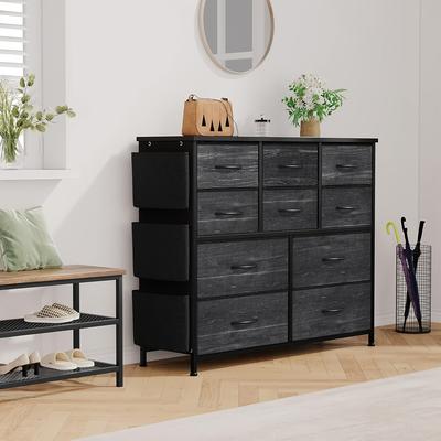 TEMU Dresser For Bedroom With 10 Drawers, Dressers & Chest Of Drawers, Long Fabric Storage Drawer With Wood Tabletop For Kids Room, Closet, Hallway Image