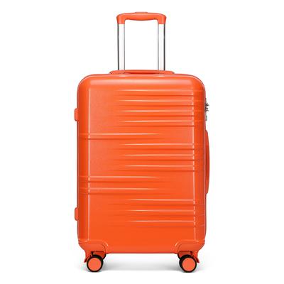 TEMU 3 Pcs Set Orange Suitcase Polycarbonate And Abs Hard Shell Luggage With 4 Spinner Wheels Image