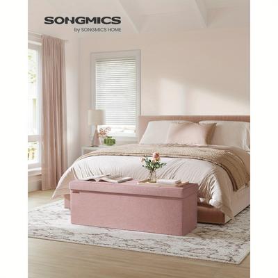 TEMU Songmics Storage Bench, Folding Footstool, Ottoman, 38 X 110 X 38 Cm, To 300 Kg, For Living Room, Bedroom Image