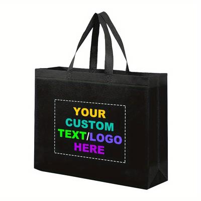 TEMU 50pcs Customizable Non-woven Gift Bags, Customizable Pictures And Text, Large Capacity Reusable Tote Bags, Used As Gift Bags, Souvenir Bags Image