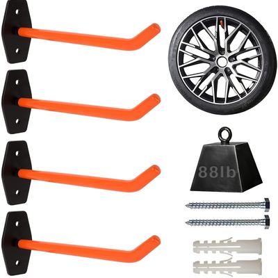 TEMU 4x Car Holder Bracket Tire Rims Hook Tree Shelf Bracket Image