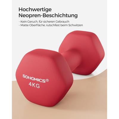 TEMU Songmics Dumbbells Set Of 2 Dumbbells Hexagon Neoprene Coating Strength training Workout Fitness Image