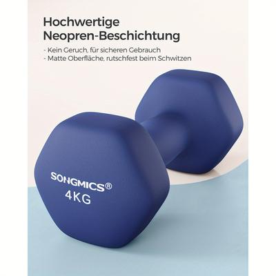 TEMU Songmics Hexagon Neoprene-coated Dumbbells Set Of 2 - Ideal For Strength Training & Home Fitness, Purple, Songmics Image