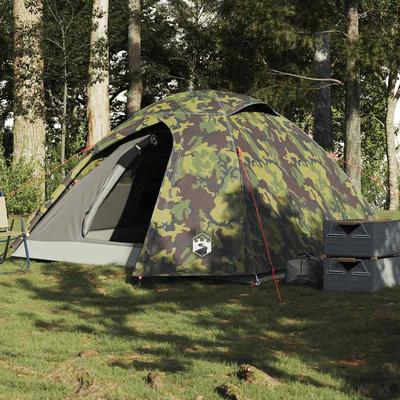 TEMU Dome Camping Tent 3 Person Camouflage Pattern Waterproof Image