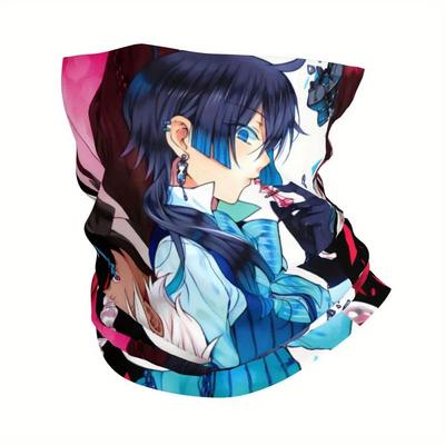 TEMU 1pc Anime Pattern Scarf Neckerchief, Neck Face Mask Image
