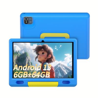 "TEMU Anna Bella 10 Inch 13 Kids Tablet, 10.1" Display, 5000mah, , Learning Tablet, 6gb 64gb Rom, 128gb Expandable, Christmas Gift, Blue/pink" Image