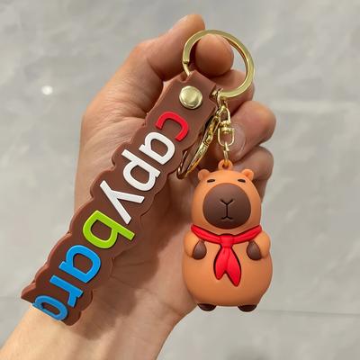 TEMU 1 Capybara Keychain - Silicone, Brown, Party Gifts For Couples - Keychain Image