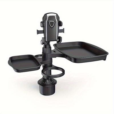 TEMU 360° Rotating Car Tray With Cup Holder - Multifunctional Dining Table And Phone Holder For The Car Image