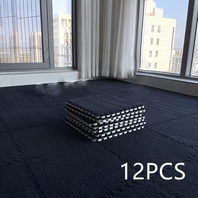 TEMU 12pcs Set Of Washable Interlocking Carpets For Home Use. Image