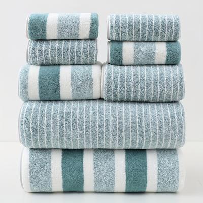 TEMU Family Set 2 Bath Towels, 2 Towels And Cloths For Washing Face, Traveling Hotel Camping Toiletries Image