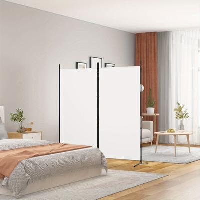 TEMU 2-tlg. Paravent Raumtrenner Raumteiler Trennwand Umkleide Sichtschutz Spanische Wand Wohnzimmer Schlafzimmer Weiß 175x 180 Cm Stoff Image