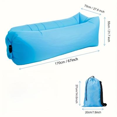 TEMU Quick Inflation Single Person Lounger / Lazy Sofa With Storage Bag - Portable And Lightweight Air Sofa, Suitable For Camping / Outdoor / Camping / Beach Vacation Leisure Product Image