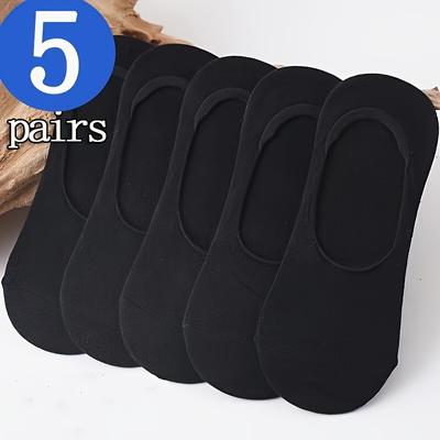 TEMU 5 Pairs Men's Summer Breathable Invisible Non-slip Boat Socks - Comfortable Solid Color Casual & Formal Socks For Men And Women, Nonslip Socks | Minimalist Socks | Noshow Socks Image