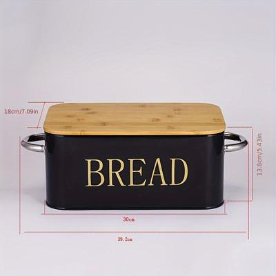 TEMU 1pc Dear Jane Rectangular Metal Bread Box With Lid - Reusable, Flip- Storage Container For Bread Organization, Hand Washable Image