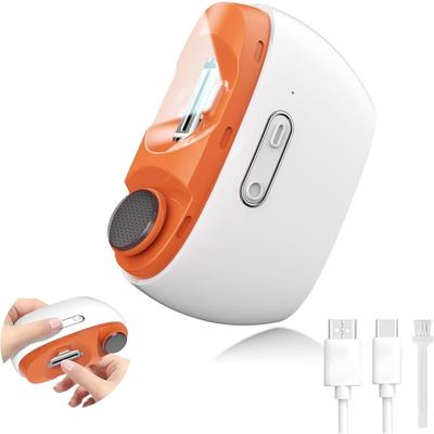 TEMU Electric Nail Clippers With Polisher Led Light Collection Container Usb Rechargeable Image