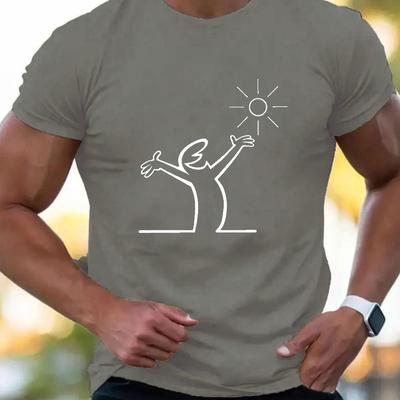 TEMU Men's Summer Fashion Trendy Print T-shirt Image