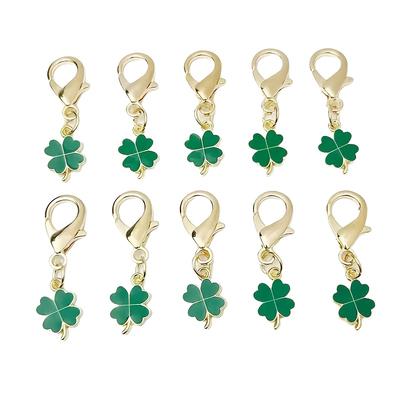 TEMU Double The Luck! 10pcs Alloy Keychains, Lobster Clasp Design, Essential For Christmas, 's Day, Graduation, Birthday, Wedding Bag Charms Image