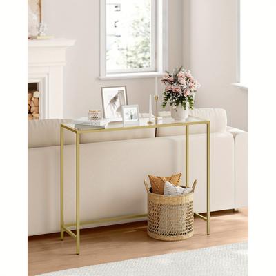 TEMU Vasagle Console Table, Entrance Table, Sofa End, Tempered Glass Table Top, Easy , Adjustable Legs, For Living Room, Entryway, Hallway Image