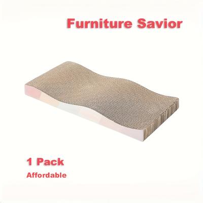 TEMU 1/2/3/4/5pcs Double Sided Scratching Cardboard Cat Scraper Pad, Durable, Non-fluffing, With 1 Interactive Toy, For Cat, To Protect Furniture And Boredom, Healthy Nail Care Image