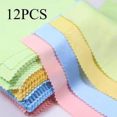 TEMU 12/14/15/24pcs Options ! - Color Lens Cloth Wipes. Specifically Designed For Glasses, Camera Lenses, And Computer Monitors, Offering Cleaning Performance Image