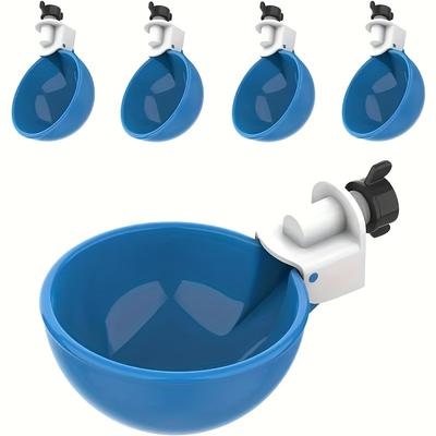 TEMU 5pcs Large Kit - Weatherproof & Plastic Poultry Hydration Solution - Effortless For Ducks, Geese, Turkeys & Rabbits With Leak-proof Lid Image