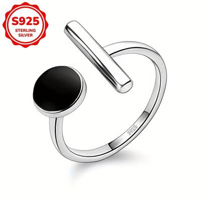 TEMU A Stylish For Women, Featuring A Minimalist With A Round Resin Drop, Made Of 925 Silver And Weighing 1.8 Grams, Everyday Wear And Gifting. Image