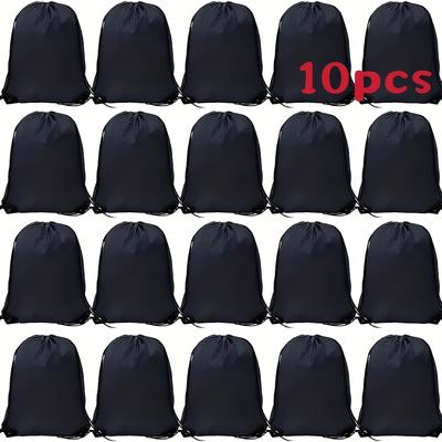 TEMU Customizable Colorful Drawstring Backpack Bags - Bulk Pack For Diy, Shopping, Sports & Outdoor Activities, Mixed Colors (black, Blue, Pink, Yellow, Green, Purple), Soft Shell, Practical Pockets, Image