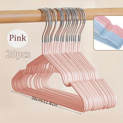 TEMU 20pcs Hangers - Durable Plastic, Non-slip, No Bulge Design For & Infants - Nursery Clothes Organizing, Hangers For Image