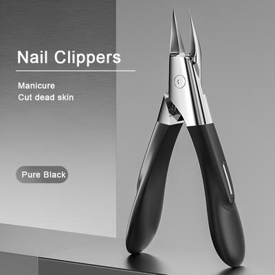 TEMU 1pc Ergonomic Stainless Steel Nail Clippers - Precision Toenail Cutter With Internal Spring Mechanism, Non-splash For Ingrown & Nails, Professional Pedicure & Manicure Tool Set Image