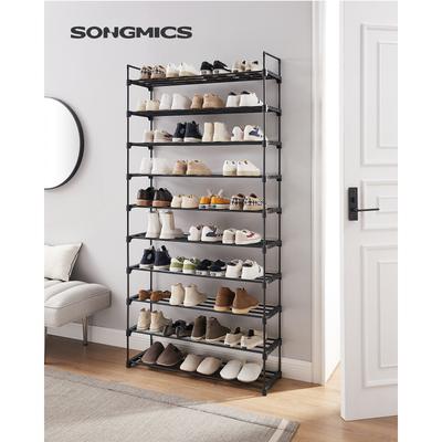TEMU Songmics Lsa10bk 10 Tier Shoe Rack High Shoe Rack Slim Shoe Rack Storage Metal space Saving Entrance 30 X 94 X 206cm Black Image