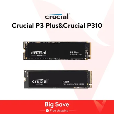 Crucial P3 Plus 2TB 1TB 500GB PCIe Gen4 3D NAND NVMe M.2 SSD, up to 5000MB/s