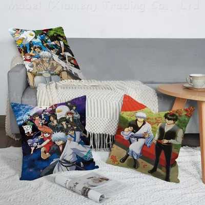 GINTAMA Anime Personalized Picture Text Home Decorative Pillows Household Gifts 45x45cm Image