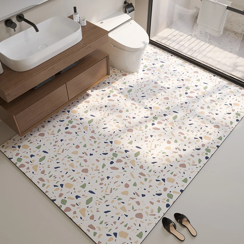 Rutschfeste Bodenmatte für das Badezimmer, Kieselalgenschlammtoilette, WC-Vollbodenmatte, waschbare, schmutzabweisende, saugfähige Matte für das Badezimmer Image
