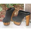 Schwarz Niet Slip Auf Plattform Pumpen Runde Kappe Blockabsatz Sexy Mode Kühlen Sommer Casual Große Größe Frau Schuhe Zapatillas Mujer