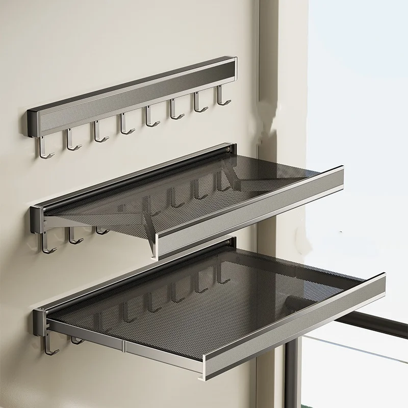 1 Stück klappbarer Kleider ständer, Schuh regal, versenkbares Netz an der Wand, loch freies Wäsche trocknungs werkzeug zum Trocknen von Socken