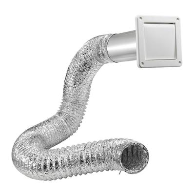 Lambro 4 In. Bath Fan Exhaust Through-The-Wall Vent Kit With S Ingle Flap Vent. Alum Inum Snap-Lock Tail Pipe, White, 481Ul - 481Ul