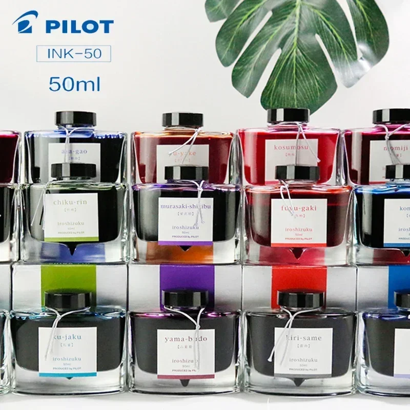 PILOT Bunter Füllfederhalter Iroshizuku INK-50 – 50 ml Stahl ohne Kohlenstoff für Kalligraphie, Büro und Schule Image