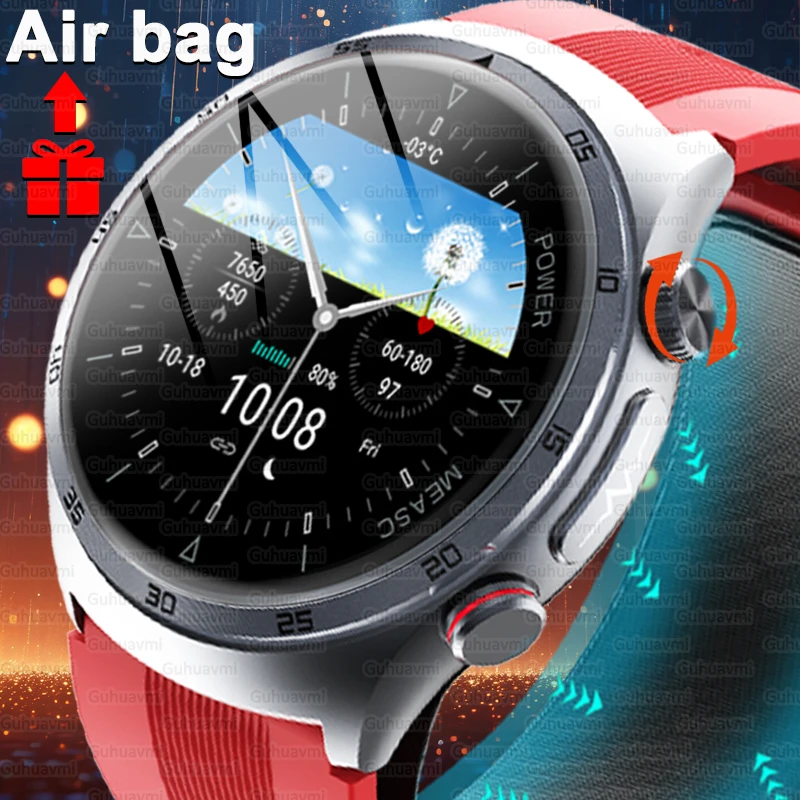 Neue Saphirglas Luftpumpe Airbag Drei Hohe Smart Uhren Männer EKG Herzfrequenz Präzise Blutdruck Gesundheit Tracker Smartwatch Image