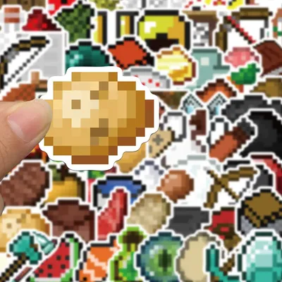 70Pcs Pixel Spiel Cartoon Aufkleber Handy Fall Gepäck Skateboard DIY Dekorative Wasserdichte Aufkleber Für Kinder Spielzeug Image