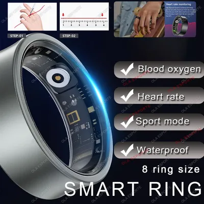 Smart Ring Fitness Tracker 10 ATM Wasserdicht Verbunden Ring Mann Kamera Fernbedienung Elektronische Image